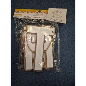 Thankful Banner For Thanksgiving 5.3 Ft Long Celebrate It White & Brown Rustic D